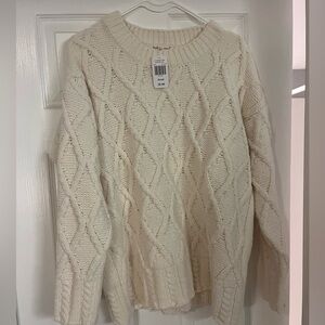 New Cream Cable Knit Sweater